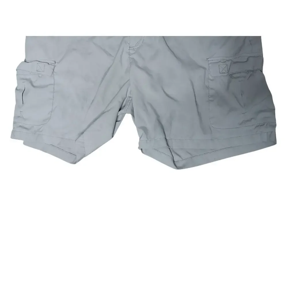 L.L.Bean Men’s Cargo Hiking Shorts XL Regular Gray Nylon Elastic Waist Pockets